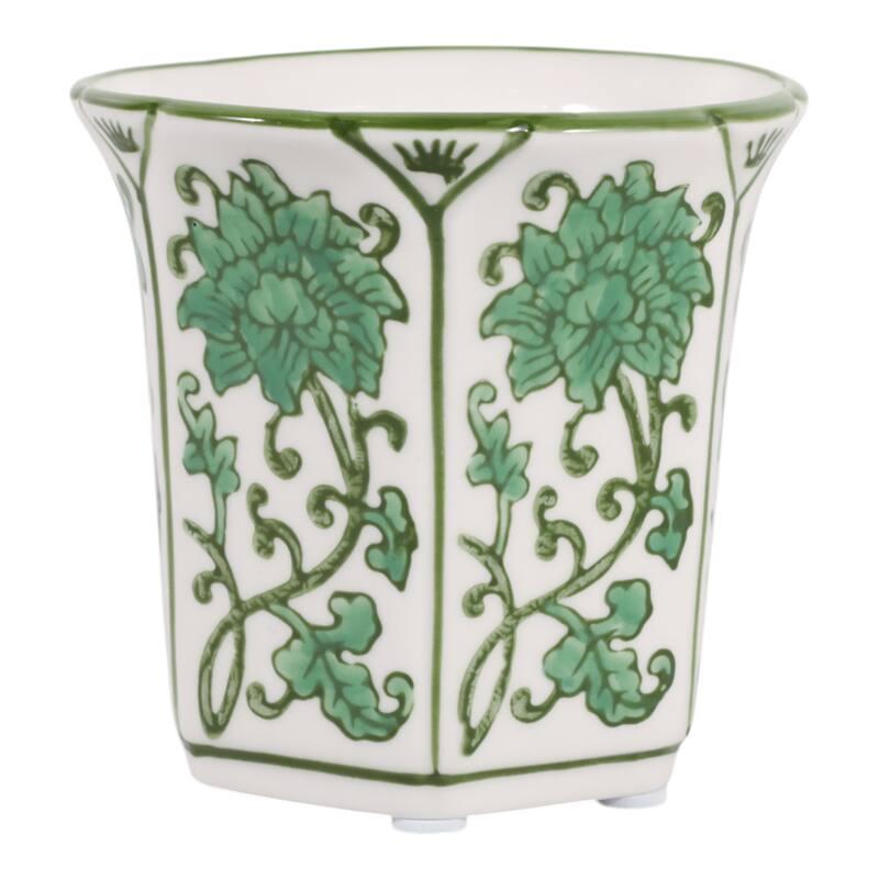 Modern Chinoiserie Ceramic Candle - Lavender Verbena Scented - 4.0"