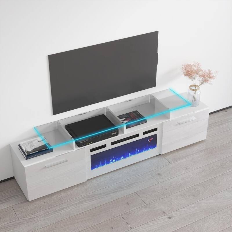 Rova WH-EF Electric Fireplace Modern 75" TV Stand