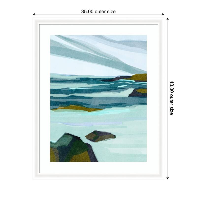 Kate and Laurel Framed Art Ocean Breeze by Nikita Jariwala