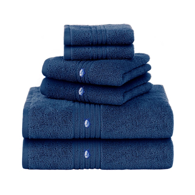 Southern Tide Performance 5.0 6-Piece Pink Bath Towel Set - Towel Set - Cobalt Blue