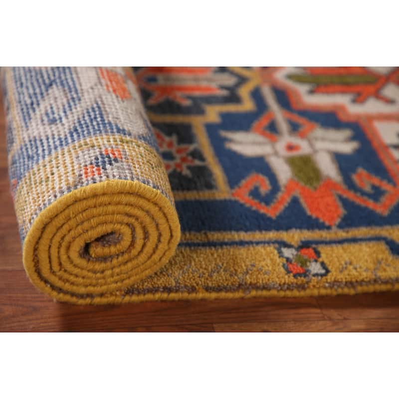 Blue Heriz Serapi Oriental Runner Rug Wool Carpet - 2'7" x 7'10"