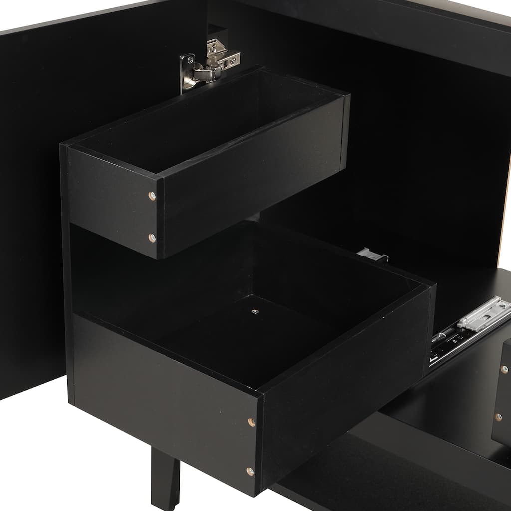 Multi-functional Bathroom Cabinet with Sink,Doors and Drawers