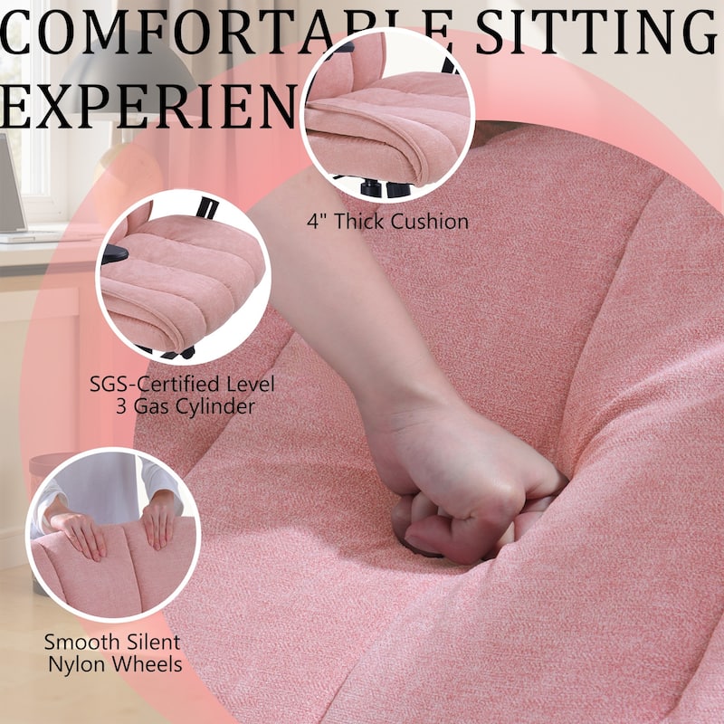 BOSSIN Criss Cross Office Chair with Flip-Up Arms - Wide Seat Desk Chair with Dynamic Airbag Lumbar Support & Wheels