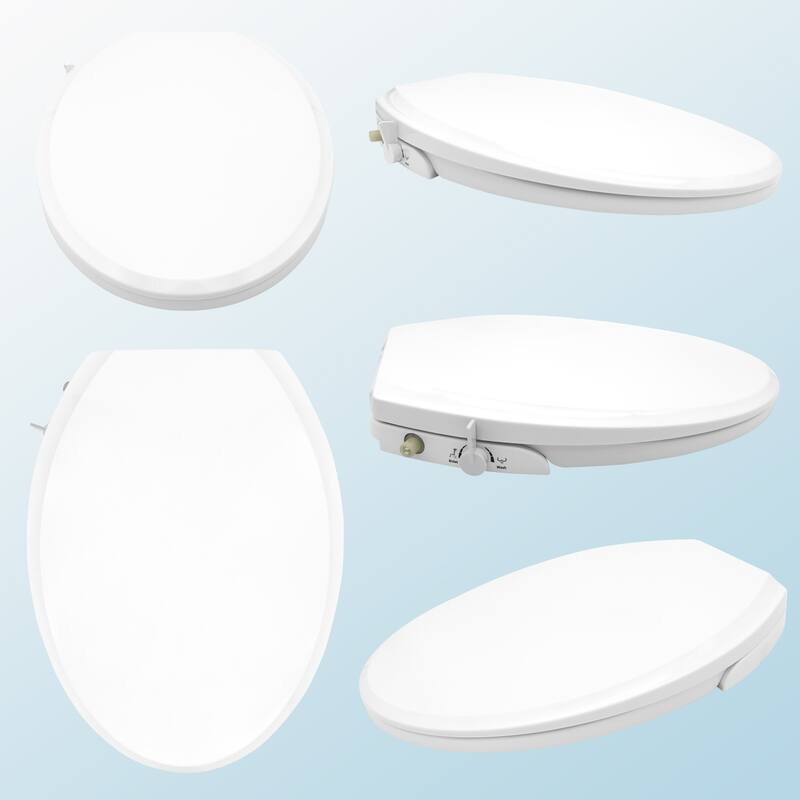 Bidet Toilet Seat, Elongated Toilet Seats, Non-Electric Self Cleaning Dual Mode Nozzles, Quiet-Close, Easy Installation
