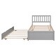 preview thumbnail 7 of 10, Modern Wooden Twin Size Platform Bed Frame with Trundle - Sturdy Construction from Rubberwood and Plywood