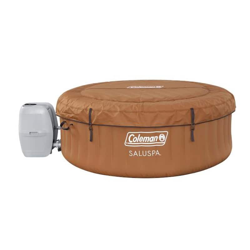 Coleman SaluSpa Ponderosa AirJet Inflatable Round Hot Tub with 120 Jets, Orange - 71in. X 26in.