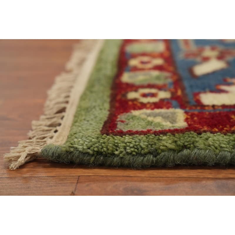 Hand Knotted Oriental 100% Wool Carpet Transitional All-Over Green Oushak Area Rug - 11' 9'' X 8' 11''