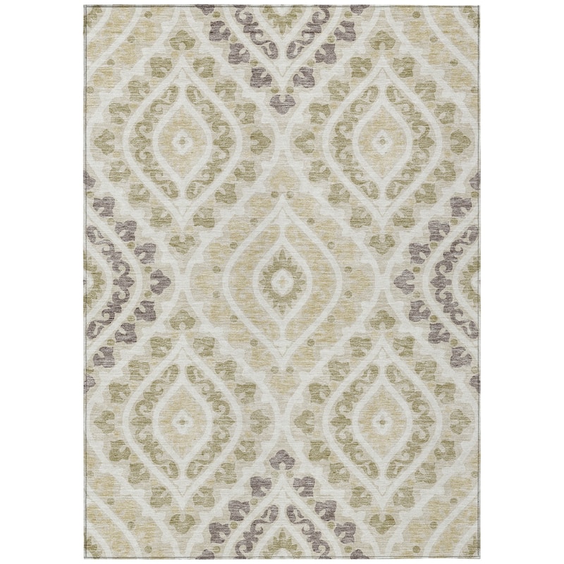 Machine Washable Indoor/ Outdoor Chantille Ttransitional Medallion Rug