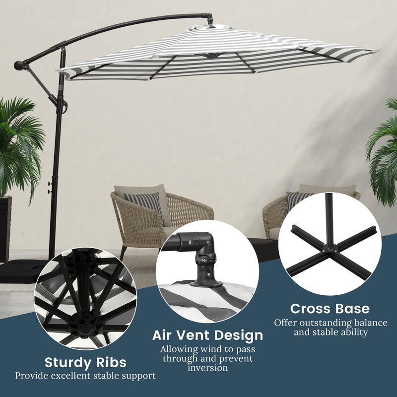 Weller 10-foot Offset Cantilever Hanging Patio Umbrella