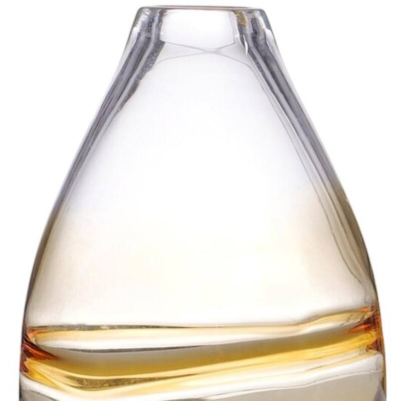 11" Clear And Amber Ombre Glass Round Table Vase - 7.10