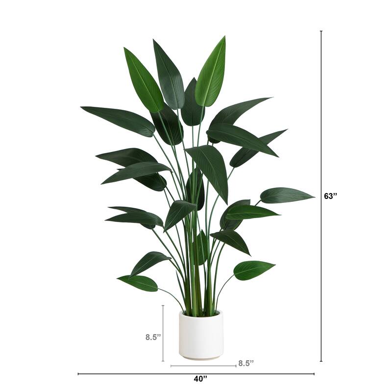 Sky Bird Artificial Potted Tree - 5.25' - Green and White