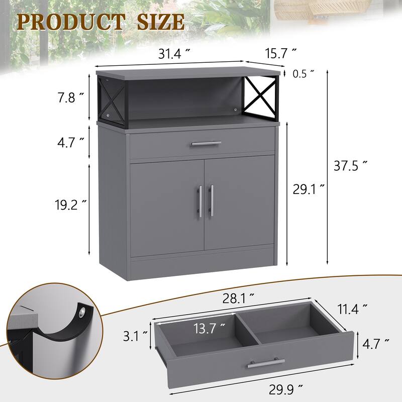 Futzca Sideboard Buffet Cabinet, Kitchen Storage Cabinet