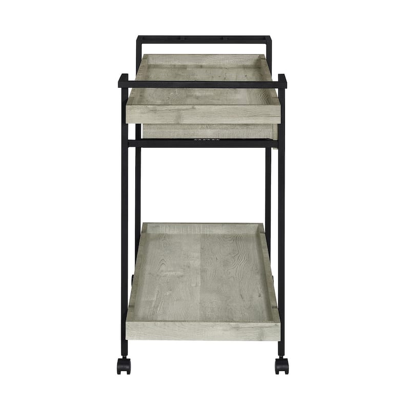 Davis Grey Bar Cart with Storage Drawer