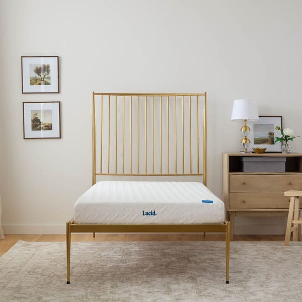 slide 2 of 13, Lucid SureCool 6-Inch Gel Memory Foam Mattress, Medium-Firm Feel, Made in the USA
