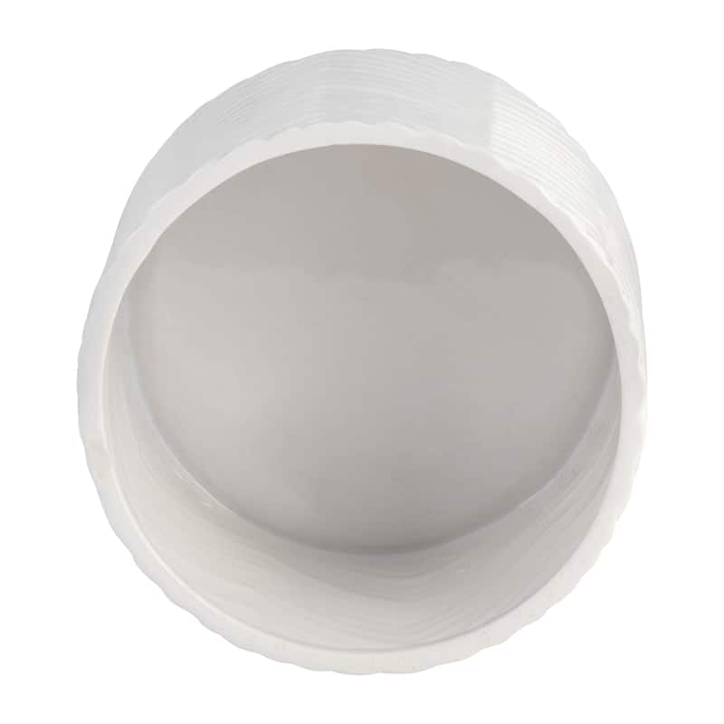 Ceramic Planter Trendy White Planter Elevated on Wooden Stand with Chevron Design For Indoor or Outdoor Plants