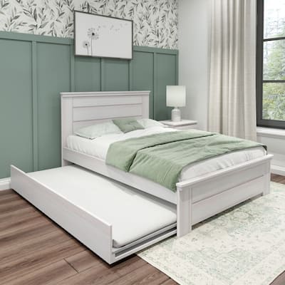 Max and Lily Farmhouse Full Bed with Panel Headboard with Trundle