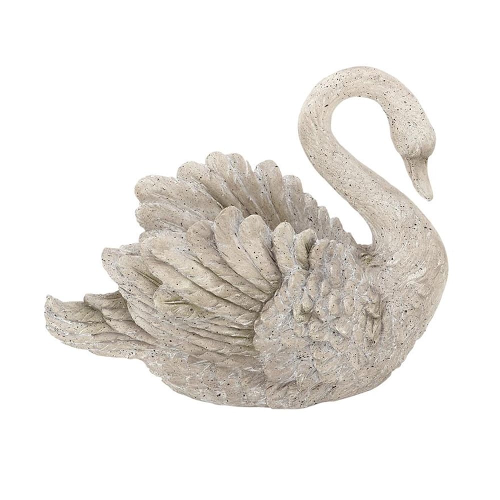 Swan Indoor Outdoor Planter, Stone Garden Statue Decorative Sculpture