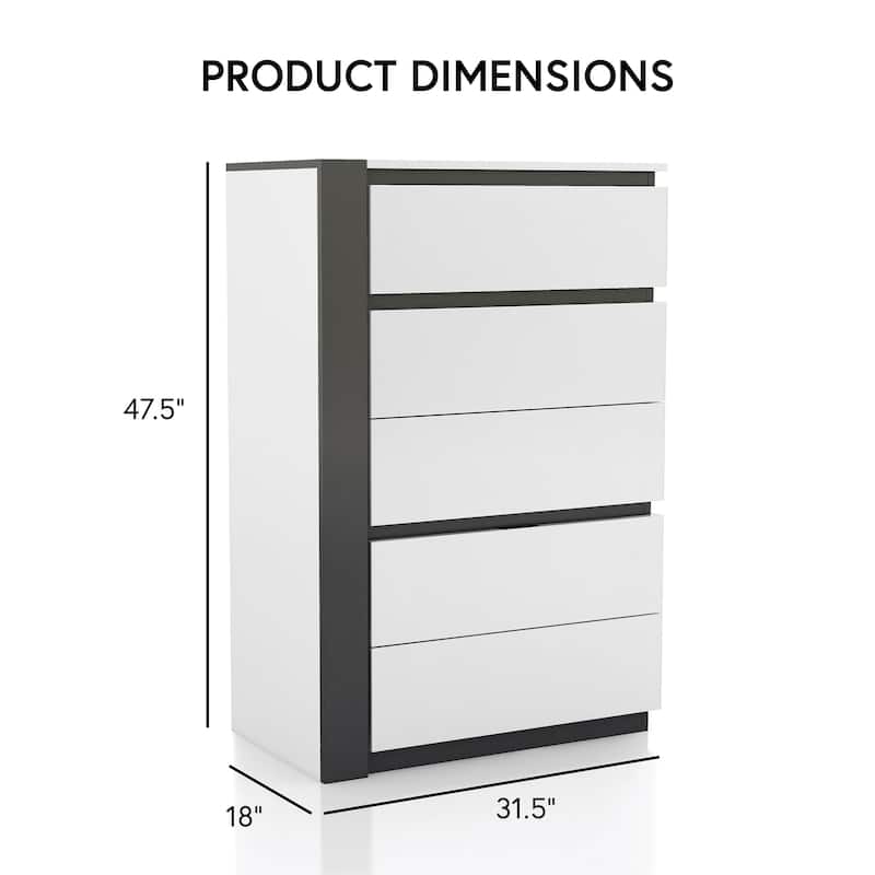 Furniture of America Conjira Modern 3-Piece White Wood Storage Bedroom Set