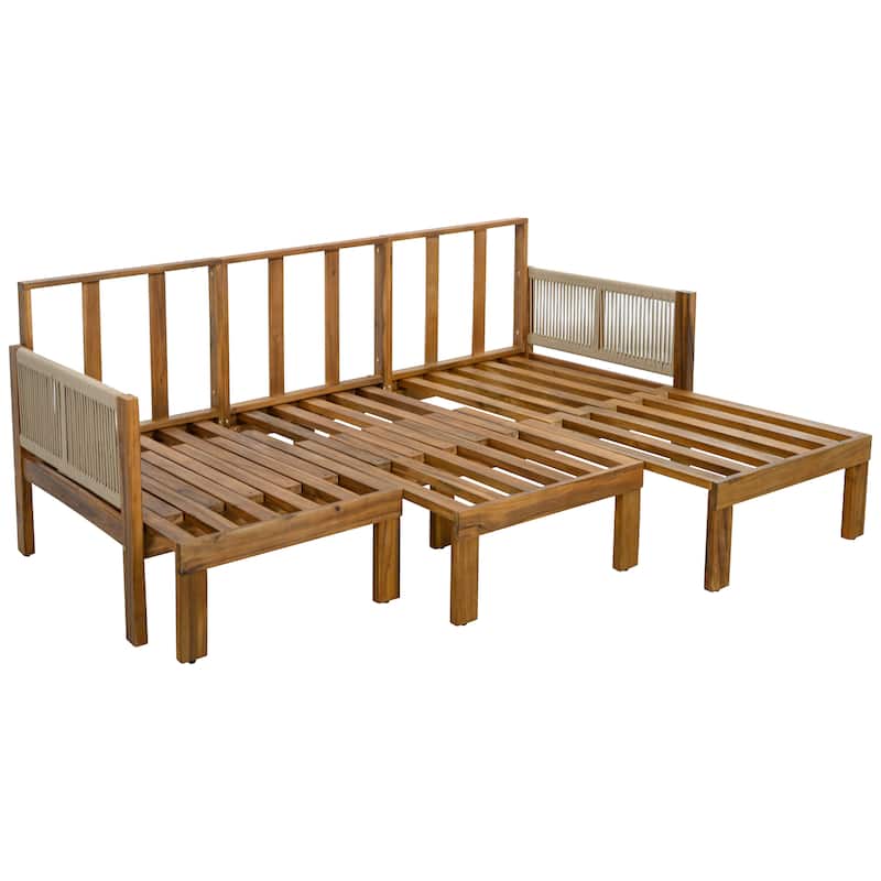 3-in-1 Outdoor Daybed & Patio Sofa with Pull-Out Sleeper by Leisure Zone