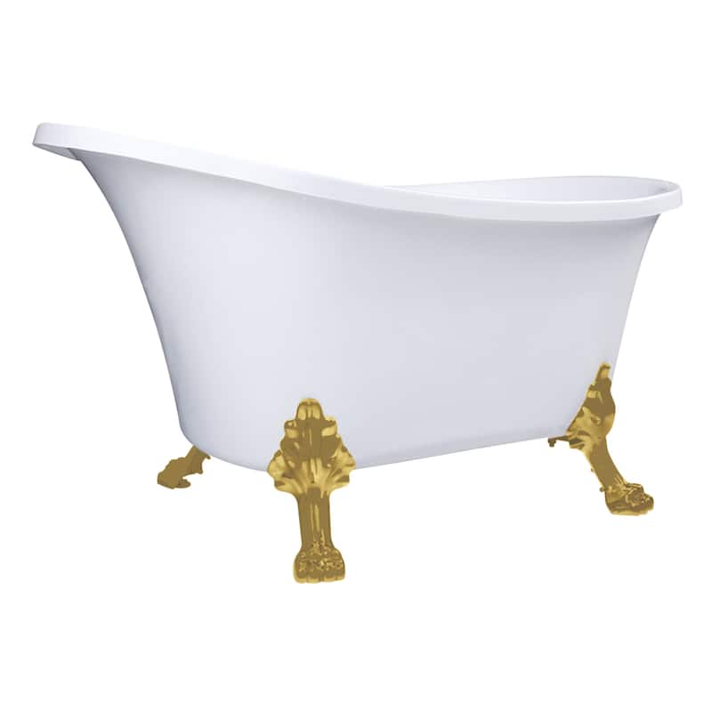 Kingston Brass VTND512824WAC Aqua Eden 51" Clawfoot Acrylic Soaking - Glossy White / Brushed Brass