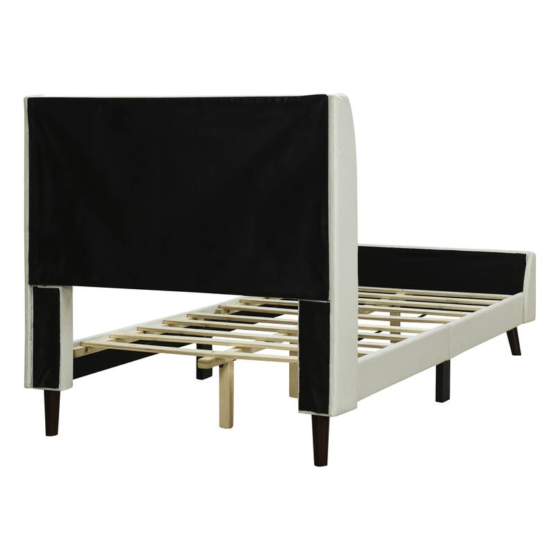 Modern Upholstered Platform Bed Twin/Full/Queen, Velvet with Storage Space