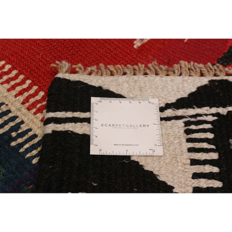 ECARPETGALLERY Flat-Weave Ankara Red Wool Kilim - 5'7 x 10'6