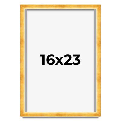 16x23 Shadow Box Frame Gold | 1.625 Inches Deep Real Wood Traditional