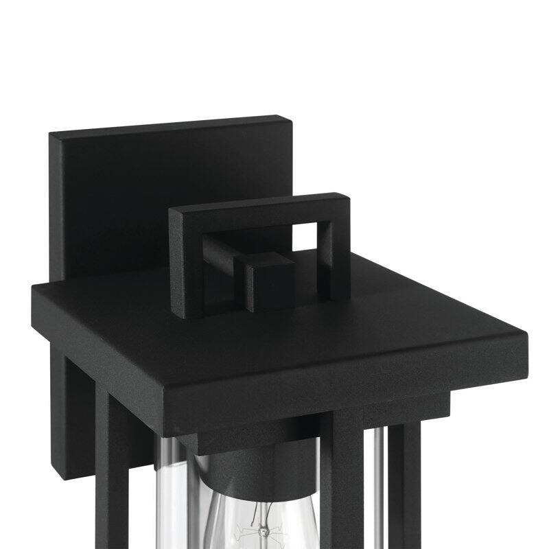 Acroma - 1 Light Steel & Glass Lantern Dimmable Outdoor Wall Light