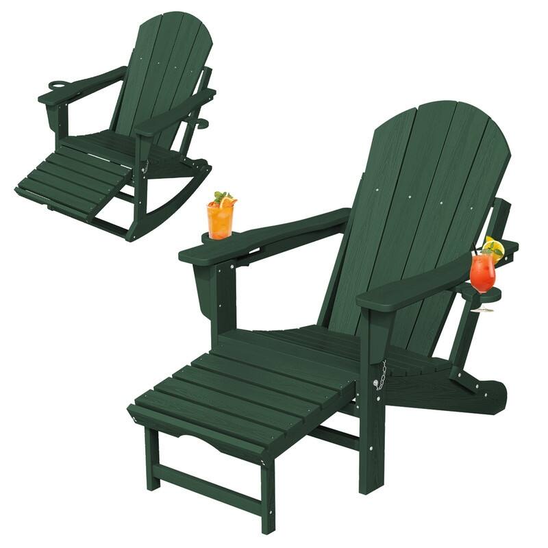 Foldable Outdoor Rocking Chair – Removable Wheels, Ergonomic & Weatherproof