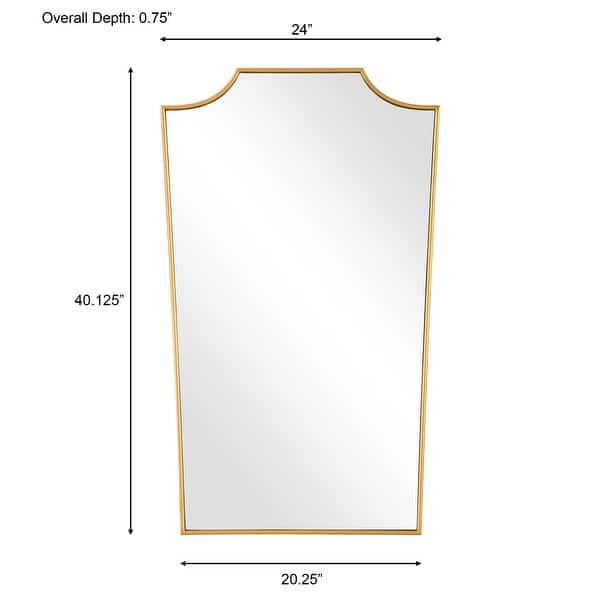 Feminine Silhouette Rectangular Framed Wall Mirror - 40" - Antique Gold Leaf Finish