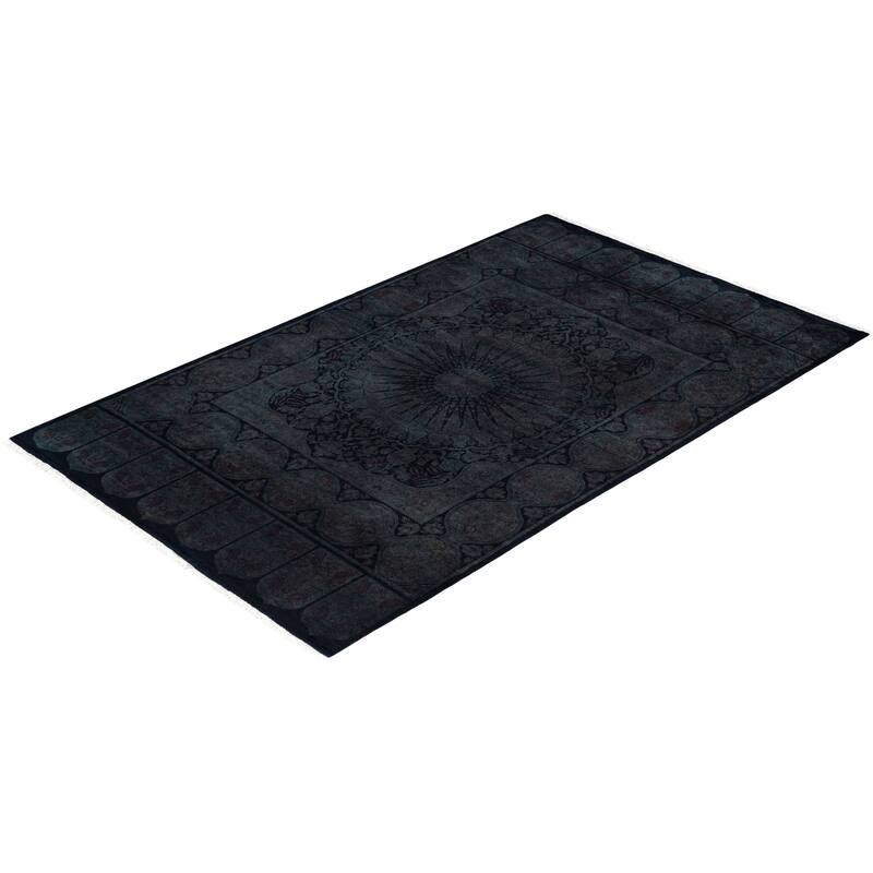 Overdyed One-of-a-Kind Hand-Knotted Area Rug - Black - 4' 5" x 7' 2"