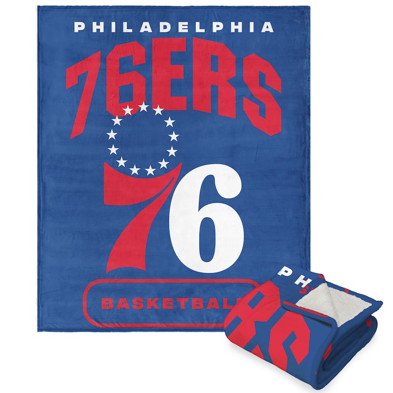 NBA High Block Silk Touch Sherpa Throw Blanket - 50" x 60" - Philadelphia 76ers
