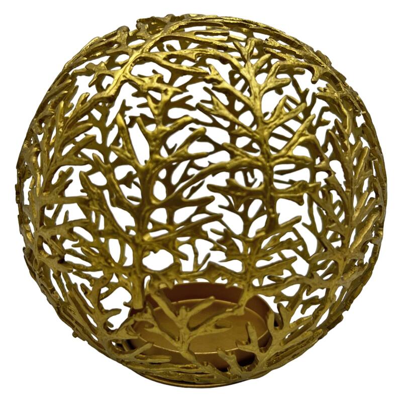 6" High Fir Leaf Tea-light Holder - 6 x 6 x 6 in