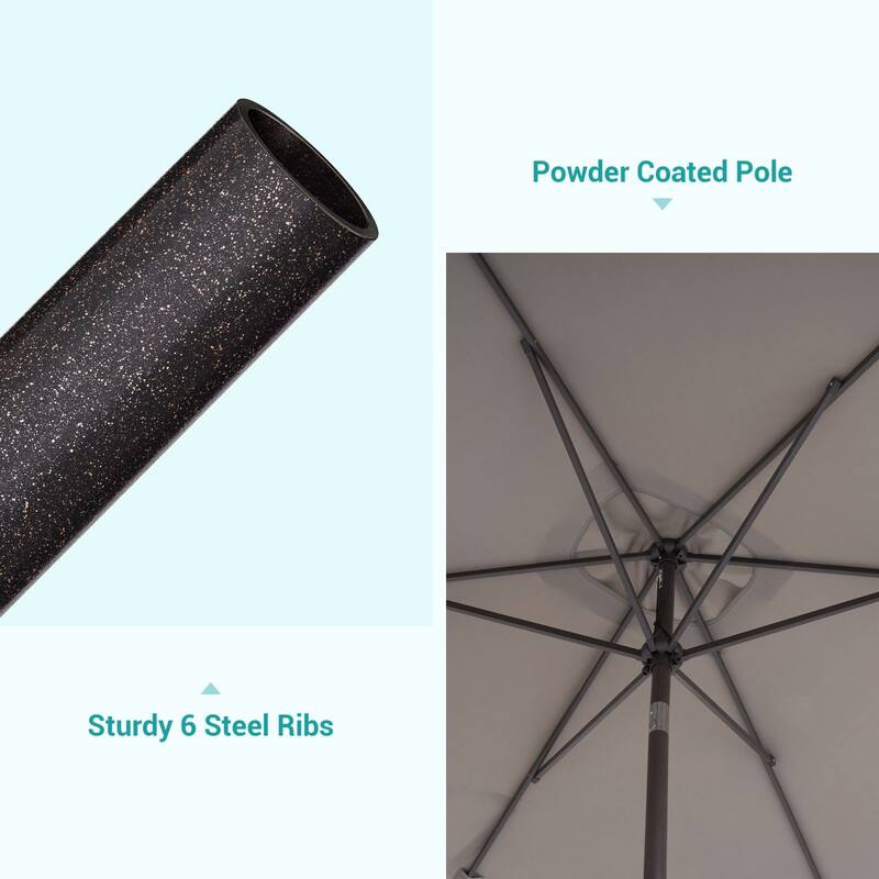 Bonosuki 10 x 6.5ft Patio Rectangular Umbrella with Tilt and Crank