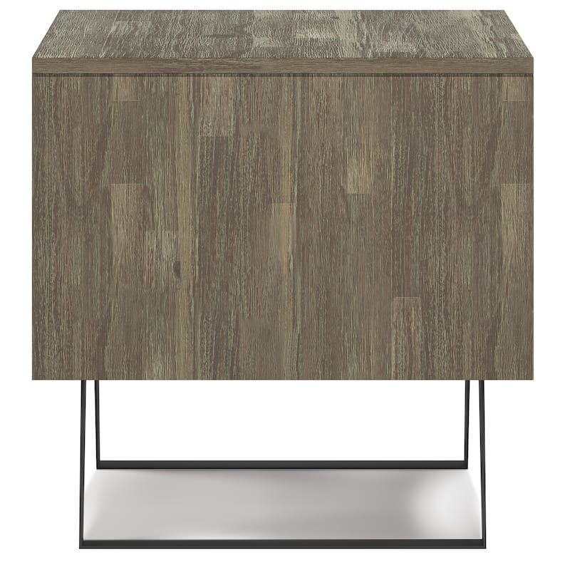 WYNDENHALL Mitchell SOLID WOOD / Metal 22 inch wide Square Modern Industrial End Table - 22 W x 22 D x 22 H