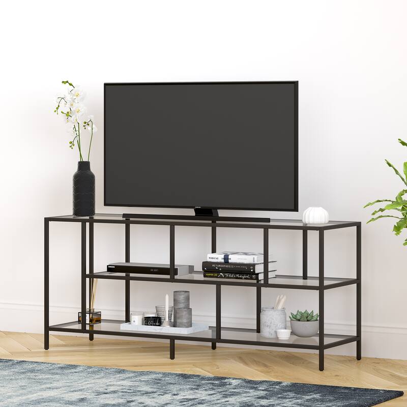 Winthrop Rectangular TV Stand with Metal Shelves for TV's up to 60"