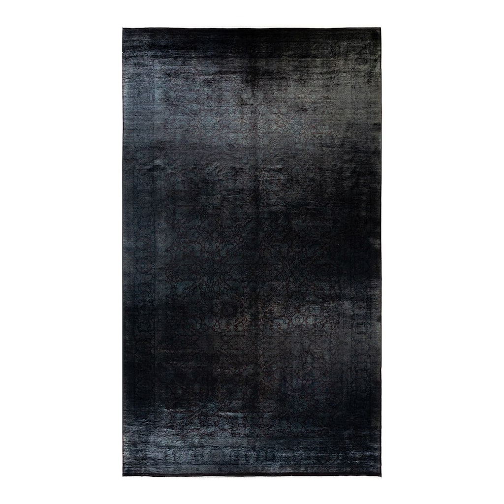 Overton Hand Knotted Wool Vintage Inspired Modern Contemporary Overdyed Brown Area Rug - 10' 2" x 17' 9"
