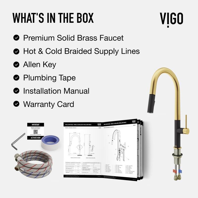 VIGO Greenwich 18" H Single Handle Pull-Down Sprayer Kitchen Faucet
