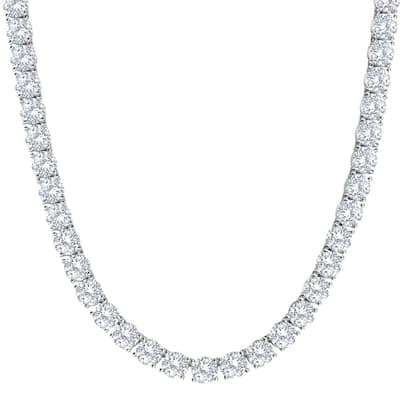 87.80Ct TW Diamond Tennis Necklace White Gold 18" Lab Grown (FG/VS2-SI1)