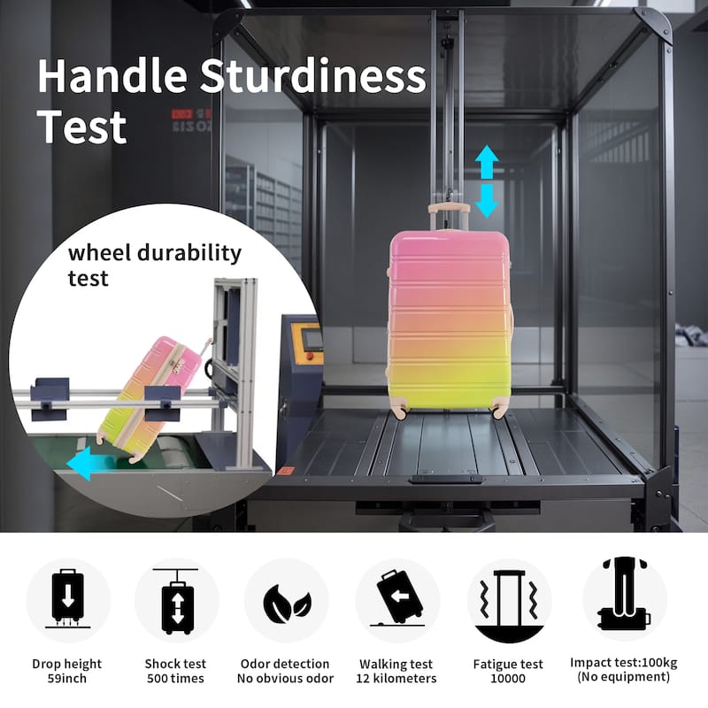 Hardshell Luggage Sets 3 Piece Gradient Color Expandable Suitcase with Spinner Wheels and TSA Lock Lightweight 20" 24" 28"