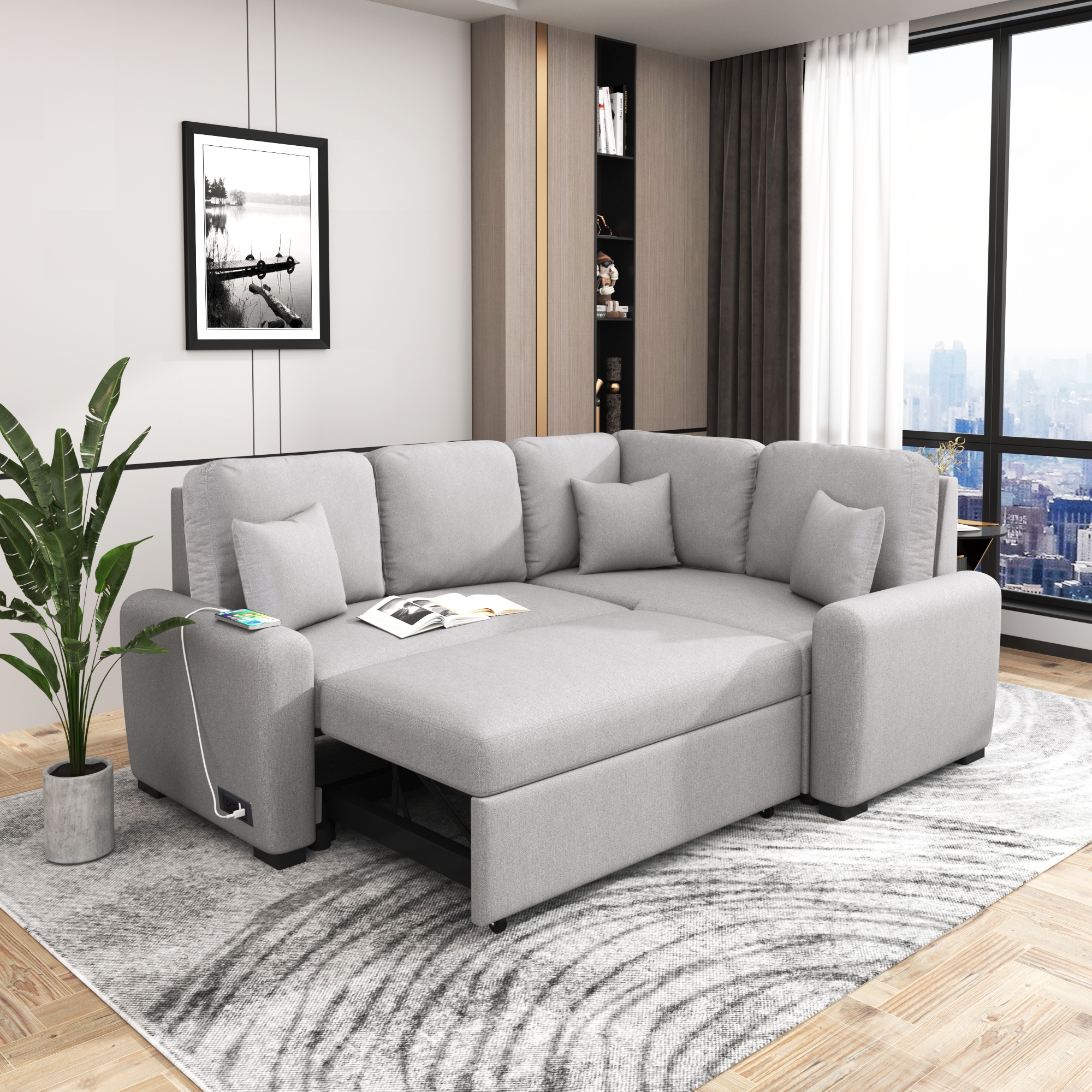 Mini sectional sleeper sofa cheap