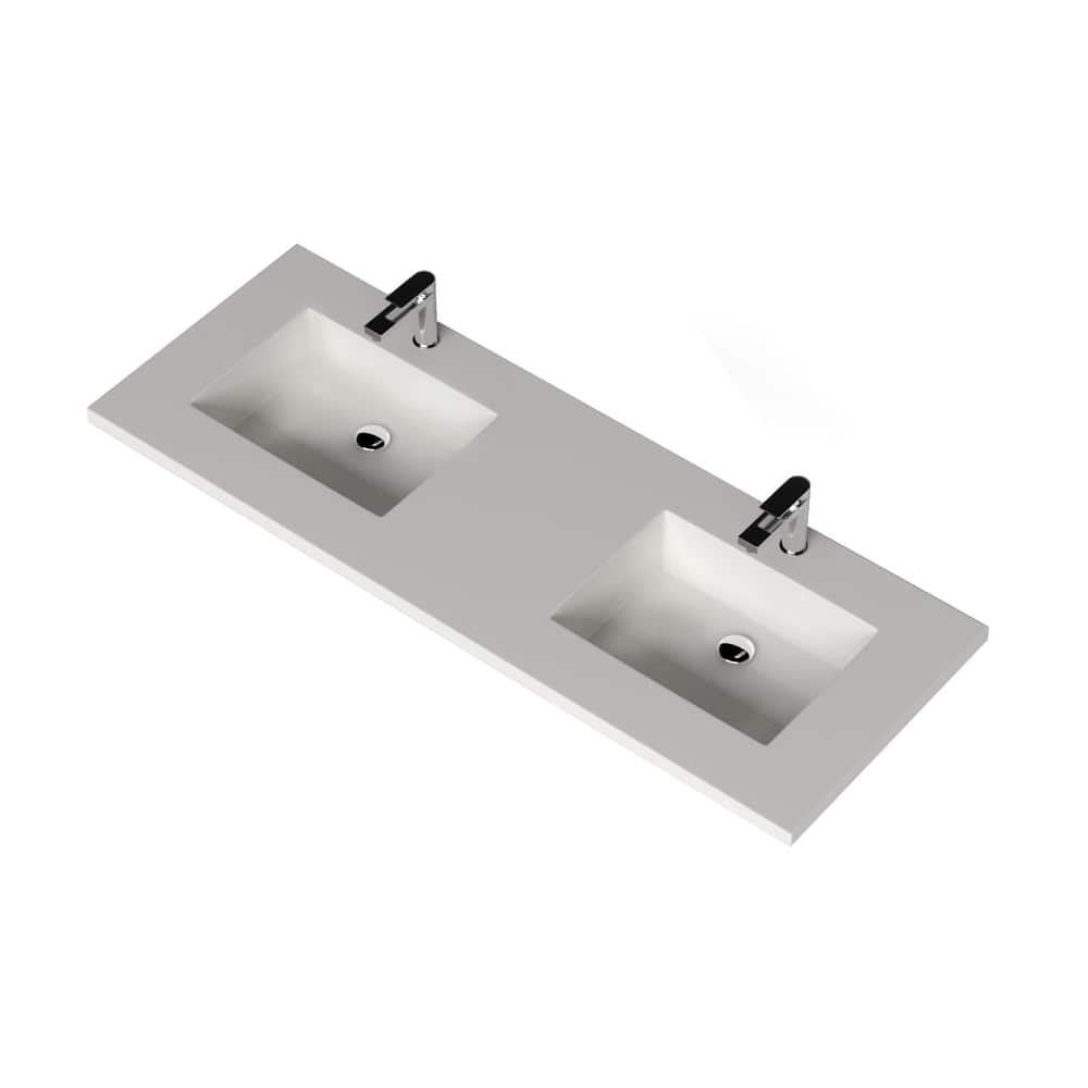 Serenity Solid Surface Bathroom Vanity Top with Integrated Sink – Modern Minimalist Design