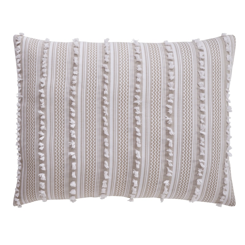 Better Trends Angelique Comforter Set 100% Cotton Tufted Soft Plush Chenille Elegant Stripes Machine Washable & Tumble Dry