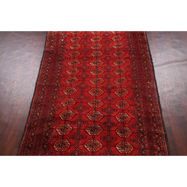 Vintage Geometric Balouch Oriental Hallway Runner Rug Wool Handmade 4 2 X 9 1 On Sale Overstock 31882076