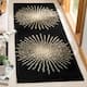 SAFAVIEH Marsilia Handmade Soho Sunburst Wool Rug - 2'6" x 8' Runner - Black/Beige