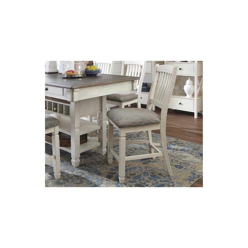 Signature Design by Ashley Bolanburg Antique White / Brown 5-Piece Counter Height Dining Package