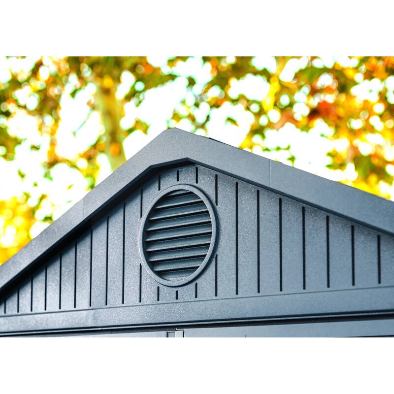 Keter Darwin 6x4 ft. Resin Outdoor Storage Shed With Floor for Patio Furniture and Tools, Graphite - 6x4 FT