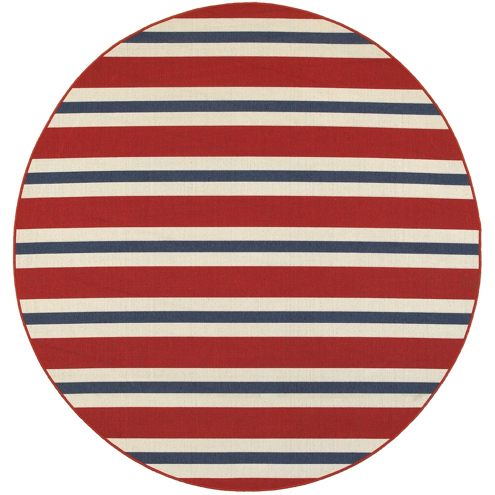 Vista Home Mackinac Horizontal Multi-Striped Area Rug.