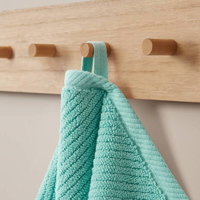 Madison Park Diagonal Ribbed Cotton Quick Dry Towel Set