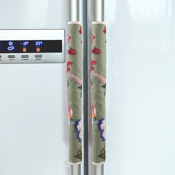Shop Pair Refrigerator Door Floral Print Handle Covers Fridge